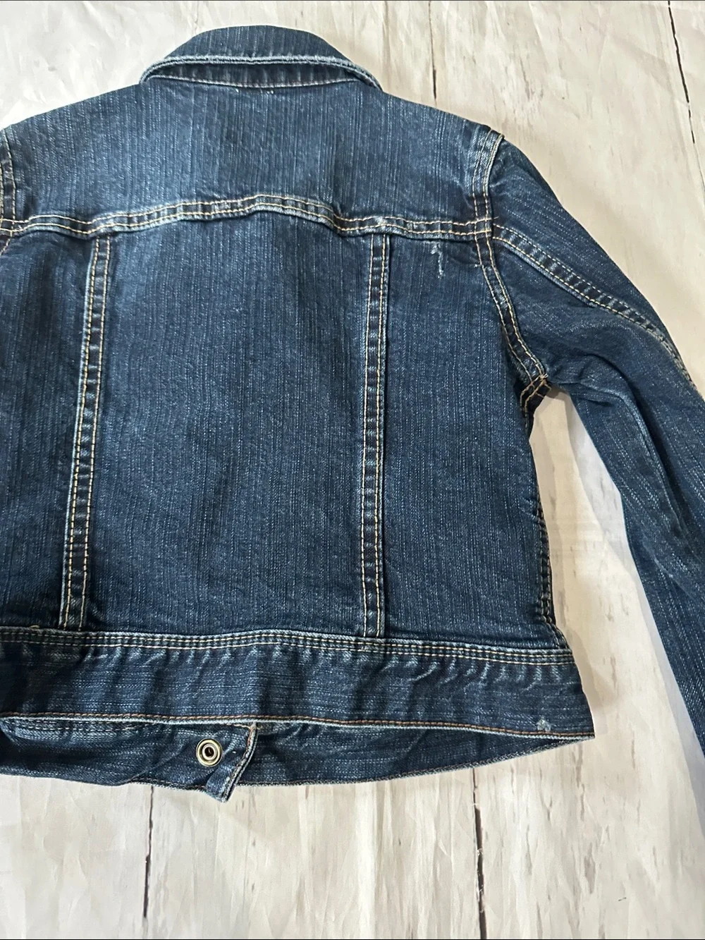 GAP Dark Blue distressed Denim Jean Jacket for Kids small